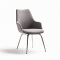 Fabric dining chair with armrests and metal legs gray color 48 x 54 x 85cm