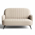 Padded fabric loveseat sofa in beige with modern minimalist design 150 x 80 x 75cm