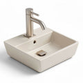 Rectangular ceramic vessel sink with brushed nickel faucet 40 x 40 x 15cm