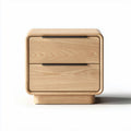 Natural wood nightstand with two drawers and compact dimensions 50 x 40 x 45cm